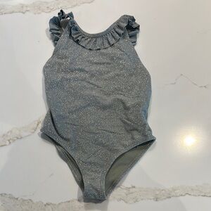 Rylee + Cru Sparkly Ruffle Swimsuit